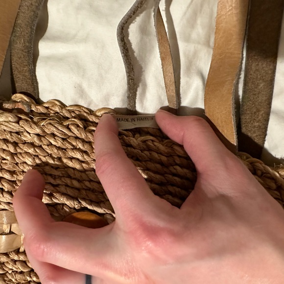 *Basket/bag with leather handle - Picture 7 of 7